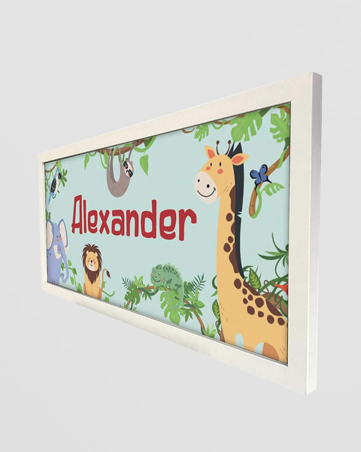 Personalised Jungle Nursery Wall Art, Framed Safari Print for Kids Additional 2