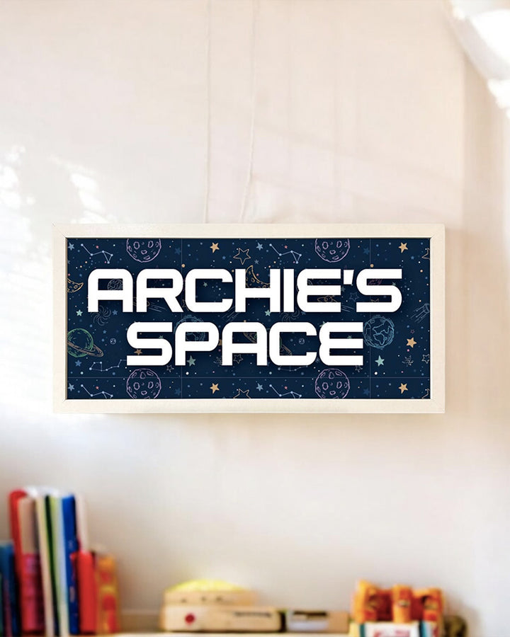 Personalised Space Wall Art for Kids. Framed Print with Name Additional 4