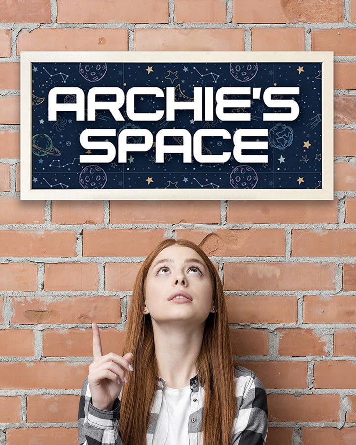 Personalised Space Wall Art for Kids. Framed Print with Name Additional 3