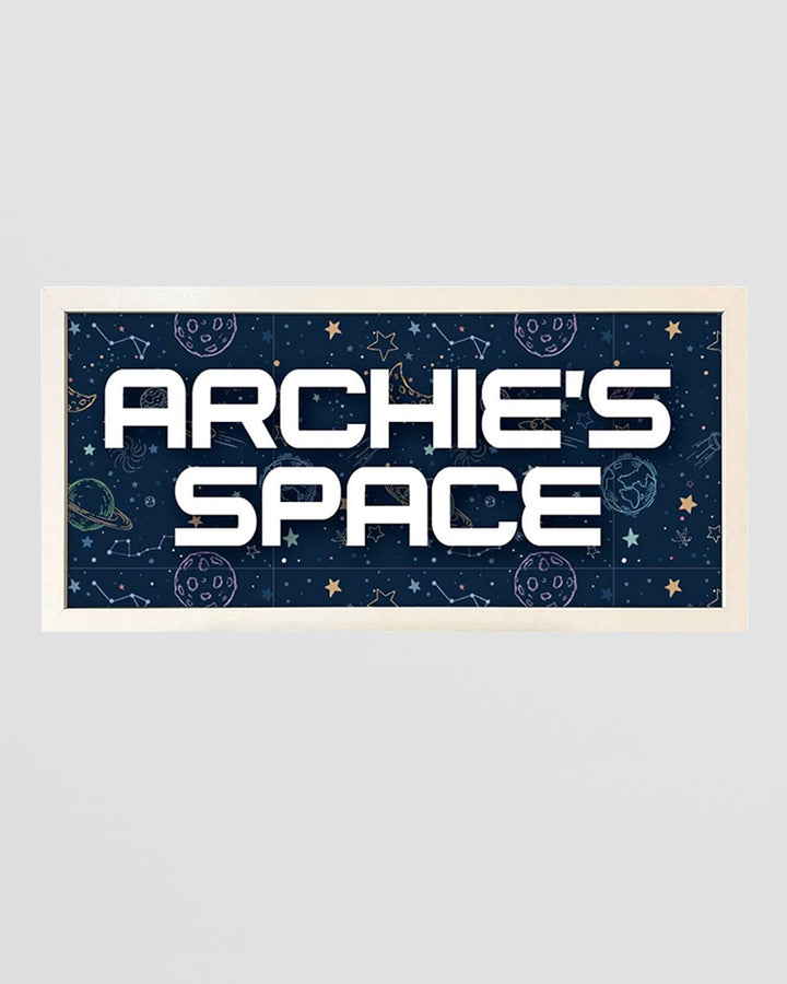 Personalised Space Wall Art for Kids. Framed Print with Name Additional 1