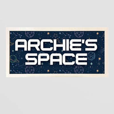 Personalised Space Wall Art for Kids. Framed Print with Name