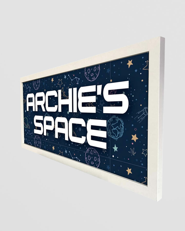 Personalised Space Wall Art for Kids. Framed Print with Name Additional 2