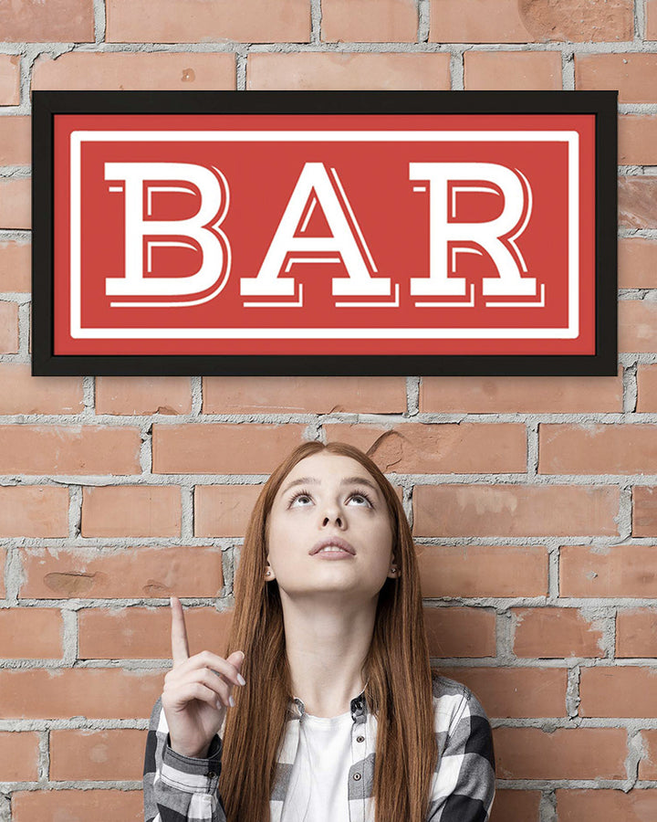 Framed Bar Wall Art Print. Classic Red Pub Sign for Home Bars Additional 3