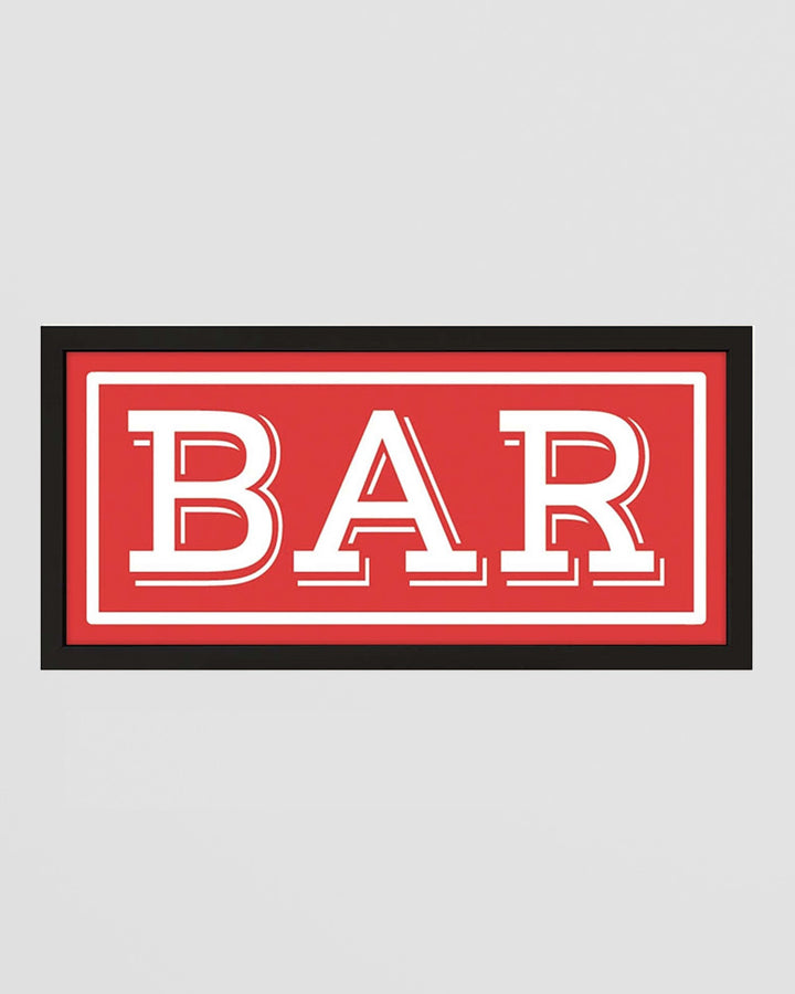 Framed Bar Wall Art Print. Classic Red Pub Sign for Home Bars Additional 1