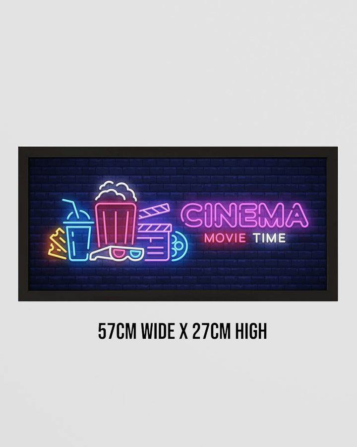 Framed Wall Art Print - Movie Time Neon for Home Cinema Additional 5