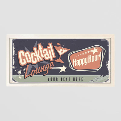 Personalised Cocktail Lounge Wall Art. Framed Print for Home Bars