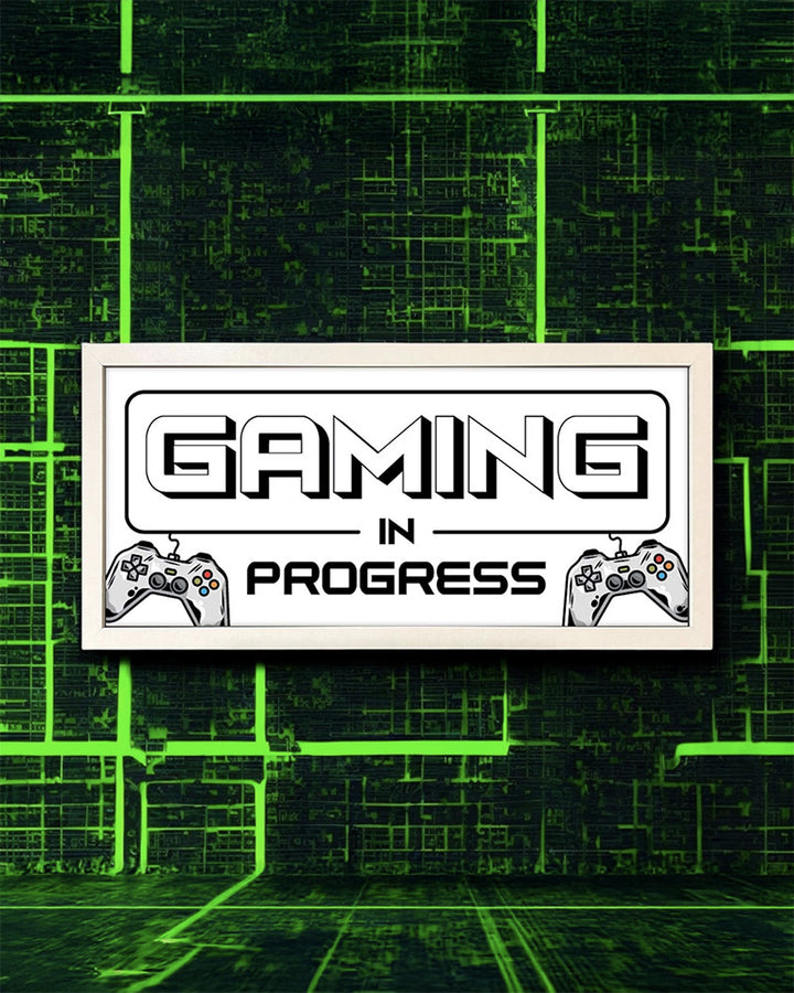 Framed Wall Art Print – Kids Gaming In Progress Sign for Playrooms Additional 4