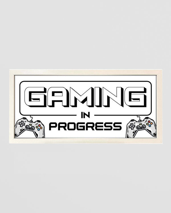 Framed Wall Art Print – Kids Gaming In Progress Sign for Playrooms