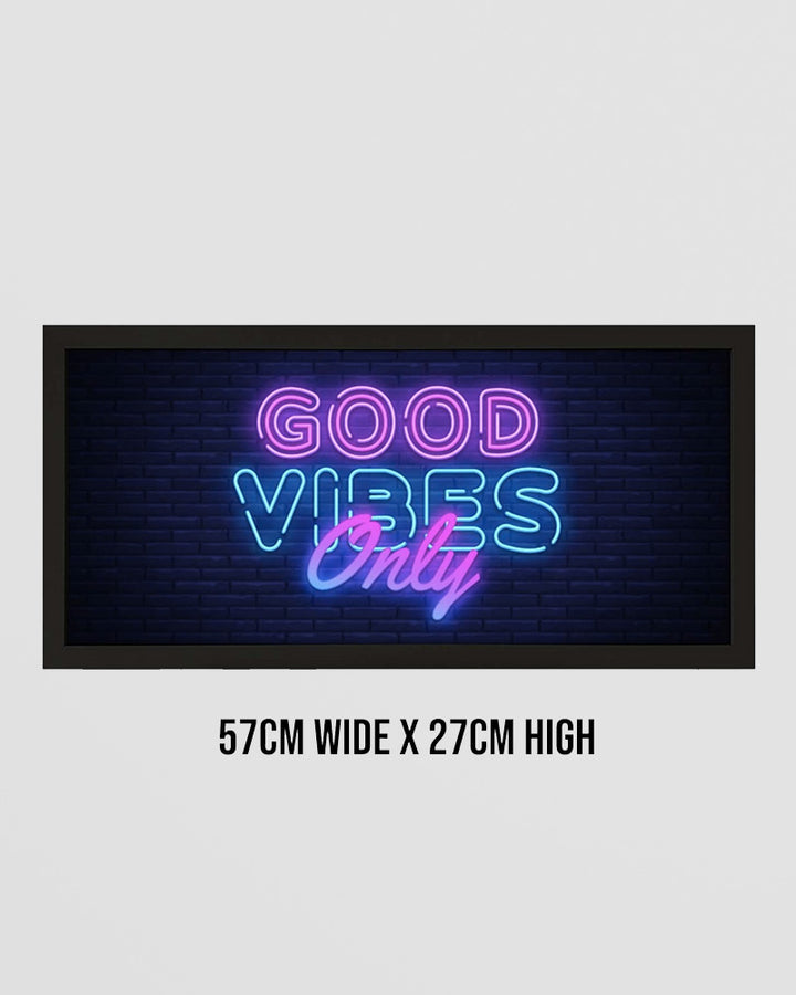 Framed Wall Art Print - Good Vibes Only in Retro Neon Pink Additional 5