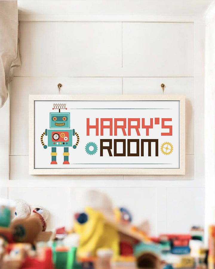Personalised Robot Wall Art for Kids – Framed Print with Retro Charm Additional 4