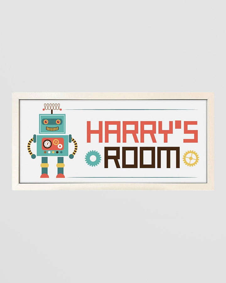 Personalised Robot Wall Art for Kids – Framed Print with Retro Charm Additional 1