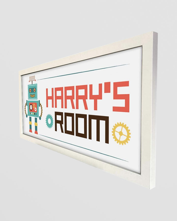 Personalised Robot Wall Art for Kids – Framed Print with Retro Charm Additional 2