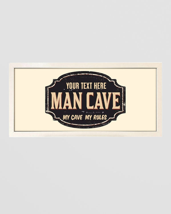 Personalised Wall Art Print – My Cave My Rules Man Cave Sign
