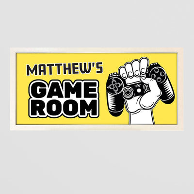 Personalised Kids Game Room Wall Art. Framed Console-Inspired Print