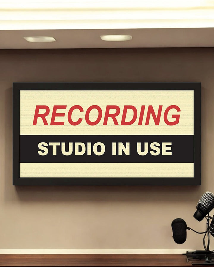 Framed Wall Art Print - Recording Studio In Use Sign for Music Lovers Additional 4