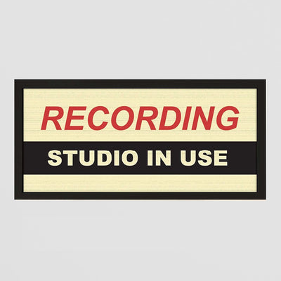 Framed Wall Art Print - Recording Studio In Use Sign for Music Lovers