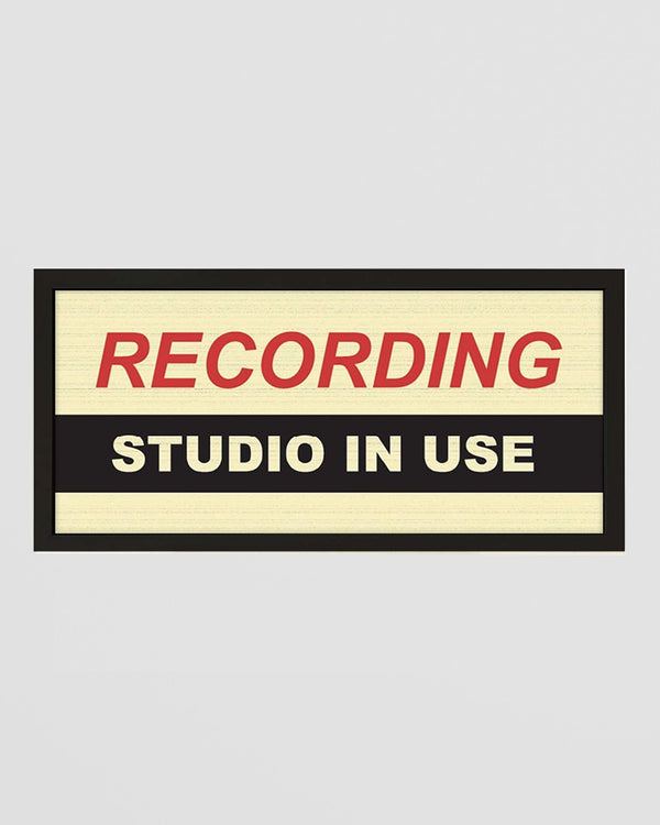 Framed Wall Art Print - Recording Studio In Use Sign for Music Lovers