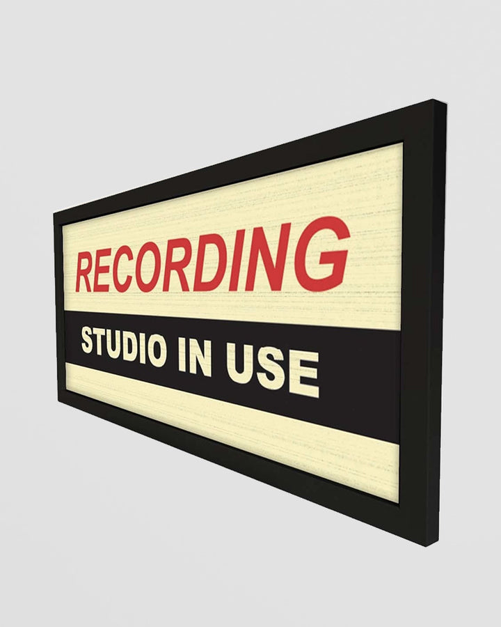 Framed Wall Art Print - Recording Studio In Use Sign for Music Lovers Additional 2