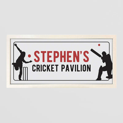 Personalised Cricket Pavilion Wall Art. Framed Print for Sports Fans