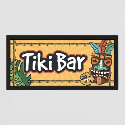 Personalised Tiki Bar Wall Art. Framed Tropical Sign for Home Bars