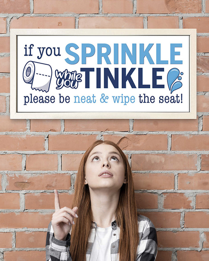 Bathroom Wall Art - Sprinkle Tinkle Framed Print Additional 3