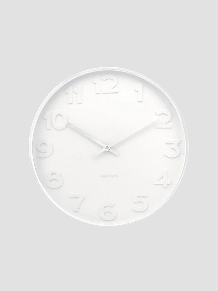 Wall Clock Mr. White Numbers - White Additional 1