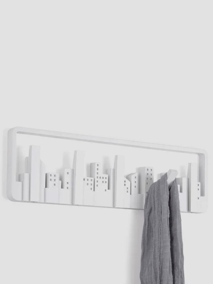 Wall Hook Rack - Umbra Skyline White with Hidden Fold-Down Hooks Additional 2
