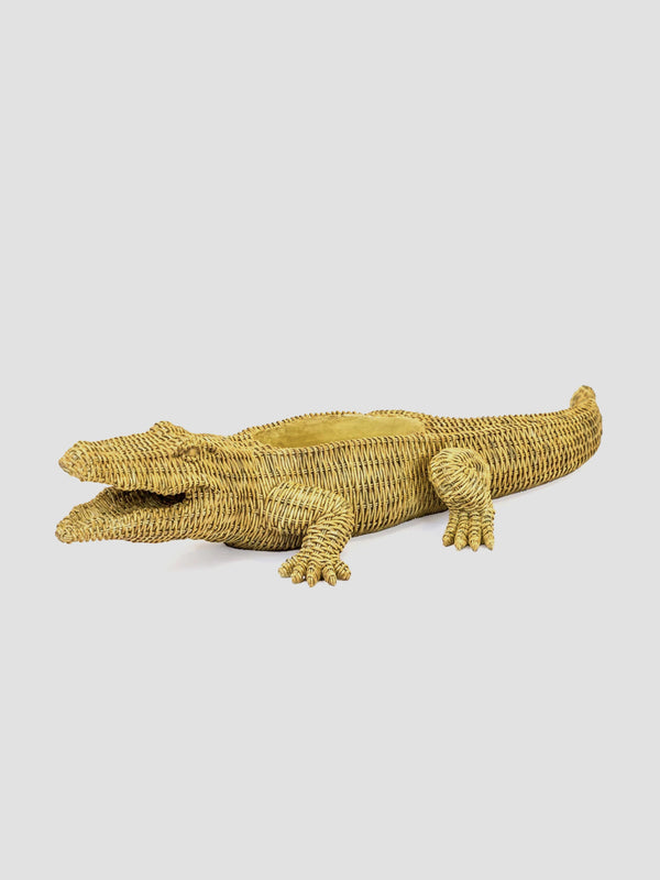 Waylen the Wicker Crocodile Planter [D]