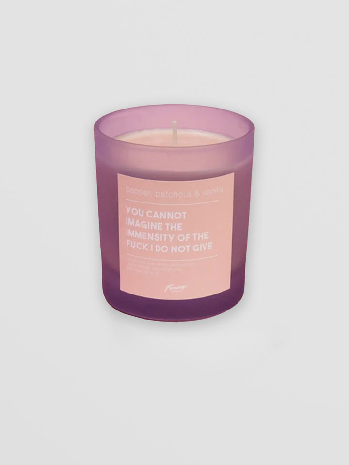 Pepper, Patchouli & Vanilla You Cannot Imagine the Immensity of the Fuck I Do Not Give Frosted Purple Jar Candle Additional 1