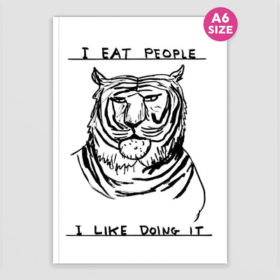 Funny A6 Notebook - I Eat People Design in Green