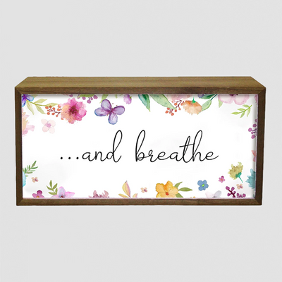 LED Light Box Sign - …And Breathe Calm Floral Design
