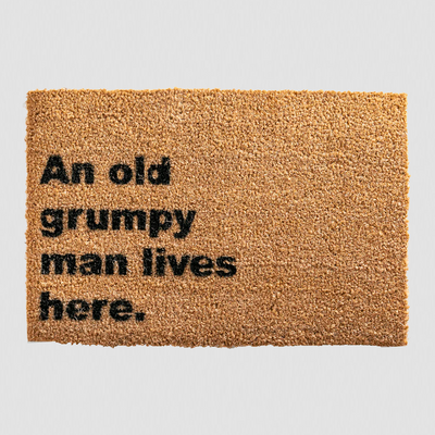 Funny Doormat - Grumpy Man Lives Here Coir Mat for Front Door