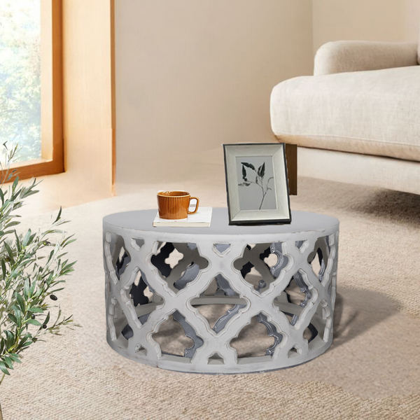 Vega Mango Wood Coffee Table - White