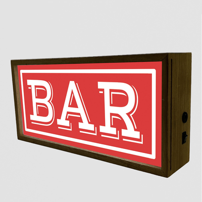 BAR Light Box Sign – Retro Glow for Home Bars and Boozy Corners