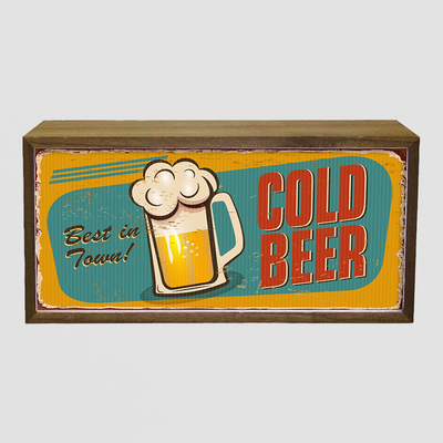 Light Box Beer Sign. Cold Beer, Warm Glow, Zero Fuss