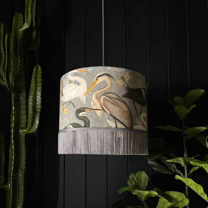 Bird Song Lampshade - Grey and Gold Additional 2
