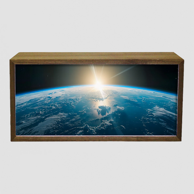 Light Box Home Earth Horizon. A Cosmic Glow for Your Wall or Desk