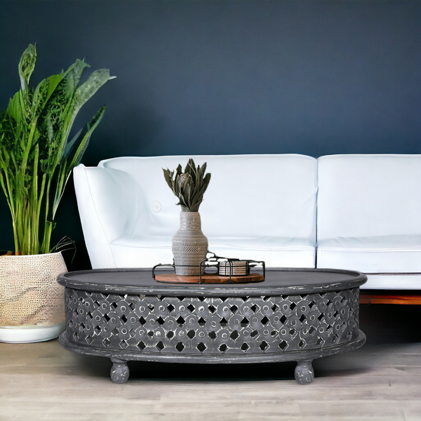 Homania Mango Wood Coffee Table - Grey