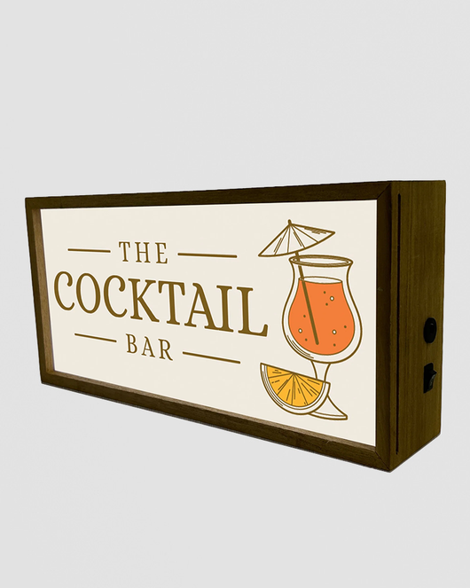 Cocktail Bar Light Box – LED Sign for Home Bars – Red Candy