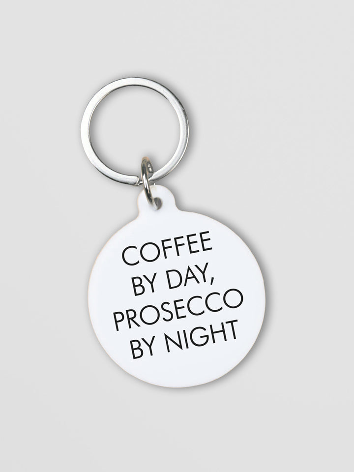 Keyring - Coffee by Day, Prosecco by Night Acrylic Tag Additional 1