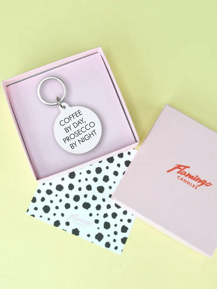 Keyring - Coffee by Day, Prosecco by Night Acrylic Tag Additional 4