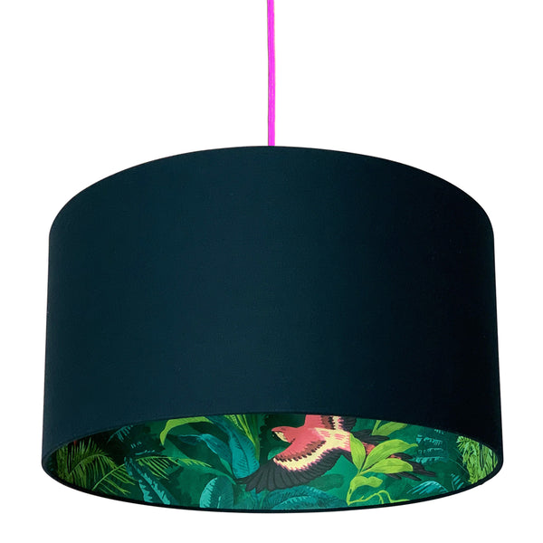 Deep Space Navy Lampshade - Birds of Paradise