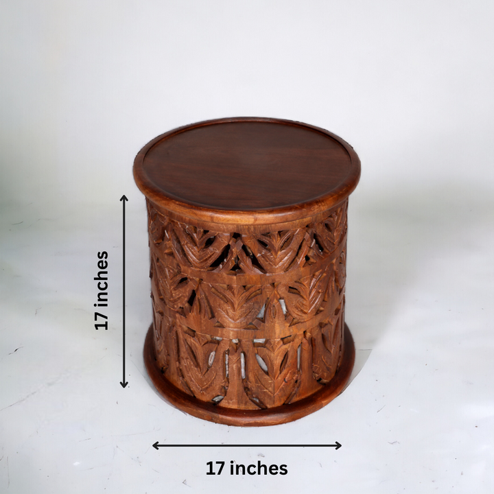Perth Mango Wood Side Table - Dark Brown Additional 4