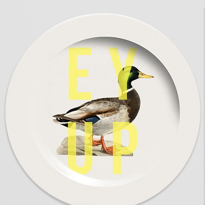 Ey Up Duck Side Plate. A Cheeky Ceramic for Quieter Quackers