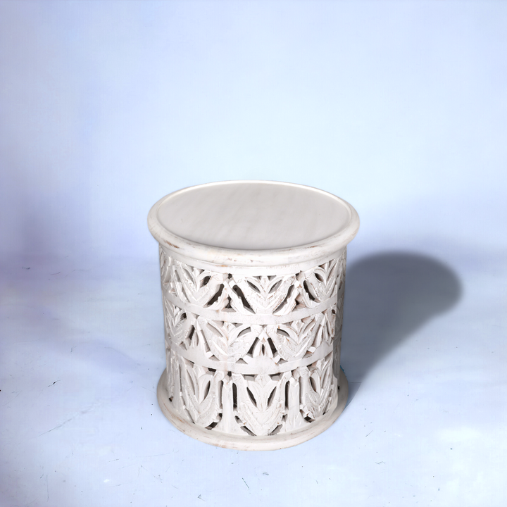 Perth Mango Wood Side Table - White Additional 3