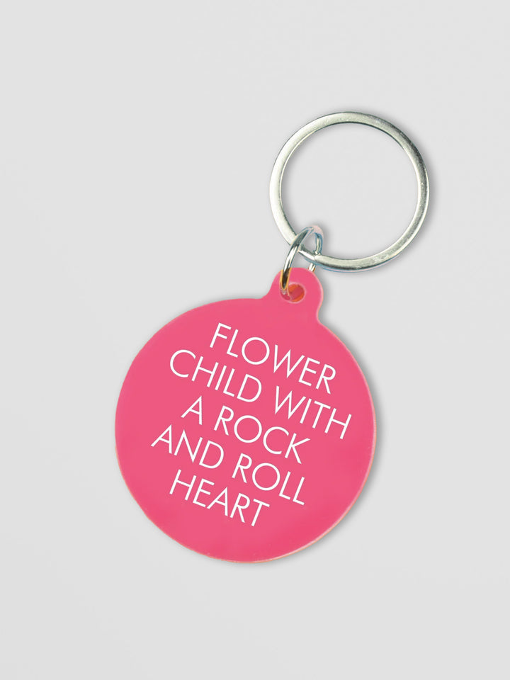 Flower Child with a Rock and Roll Heart Keytag Additional 1