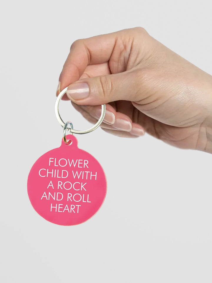 Flower Child with a Rock and Roll Heart Keytag Additional 3