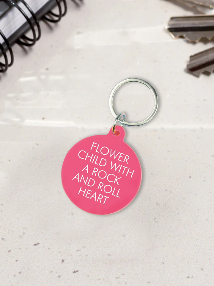 Flower Child with a Rock and Roll Heart Keytag Additional 2