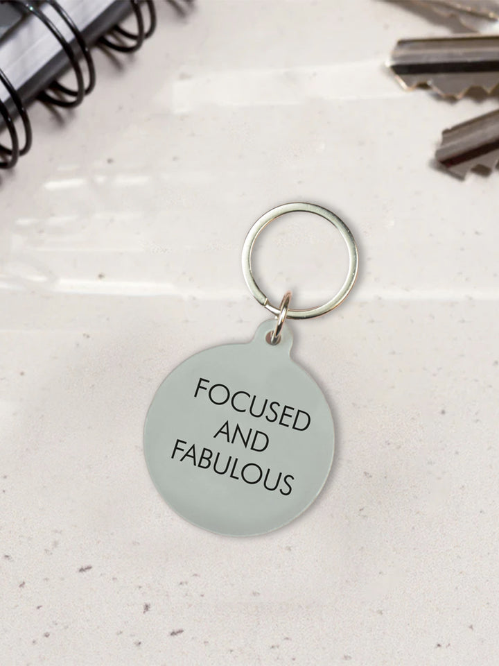 Focused And Fabulous Keytag - Silver Acrylic Keyring with Attitude Additional 2