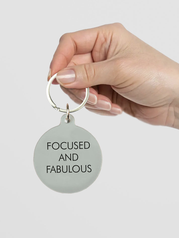 Focused And Fabulous Keytag - Silver Acrylic Keyring with Attitude Additional 3
